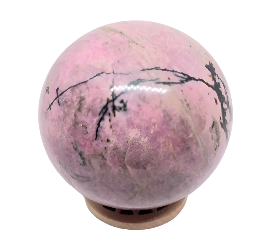 322G Rhodonite Crystal Sphere