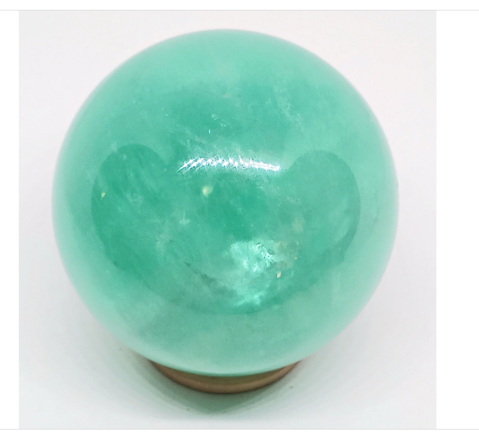392G Green Fluorite Crystal Sphere