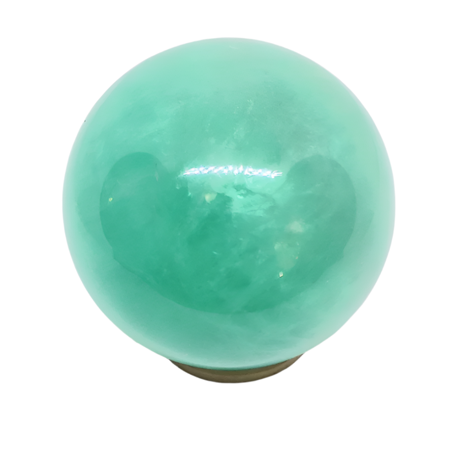 392G Green Fluorite Crystal Sphere
