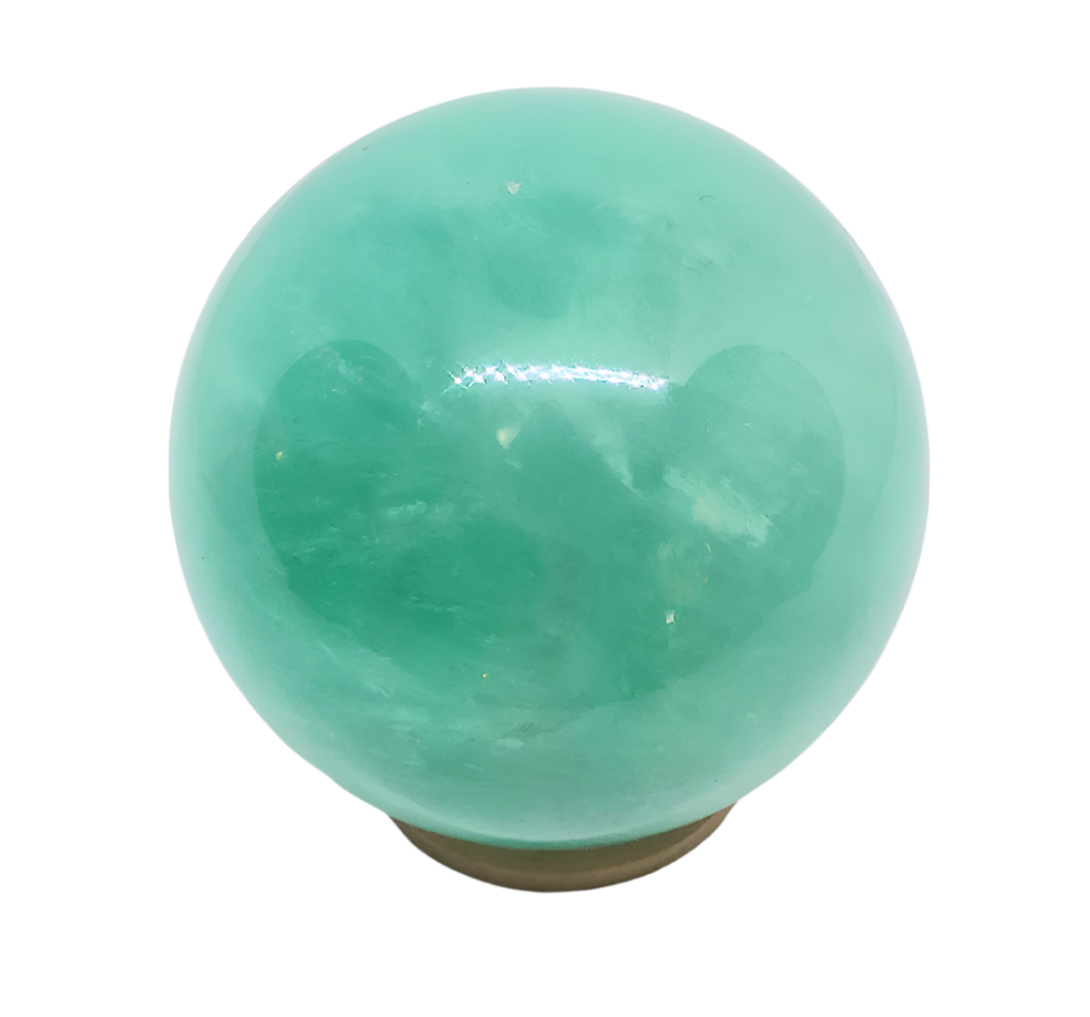 392G Green Fluorite Crystal Sphere