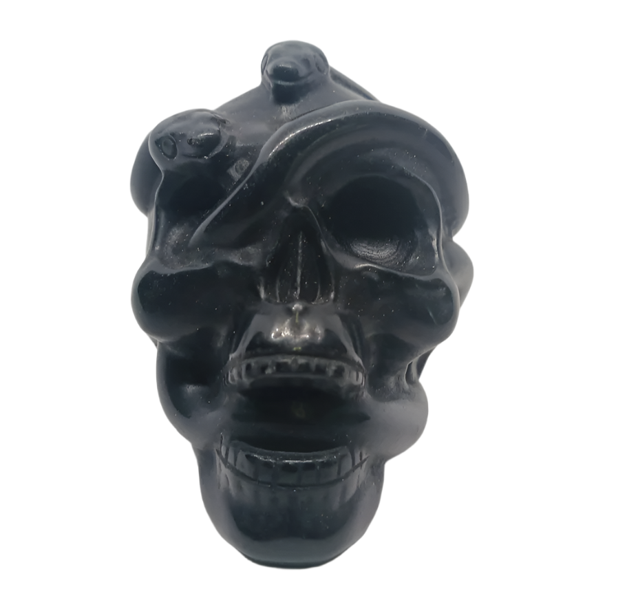 287G Obsidian Crystal Medusa Skull