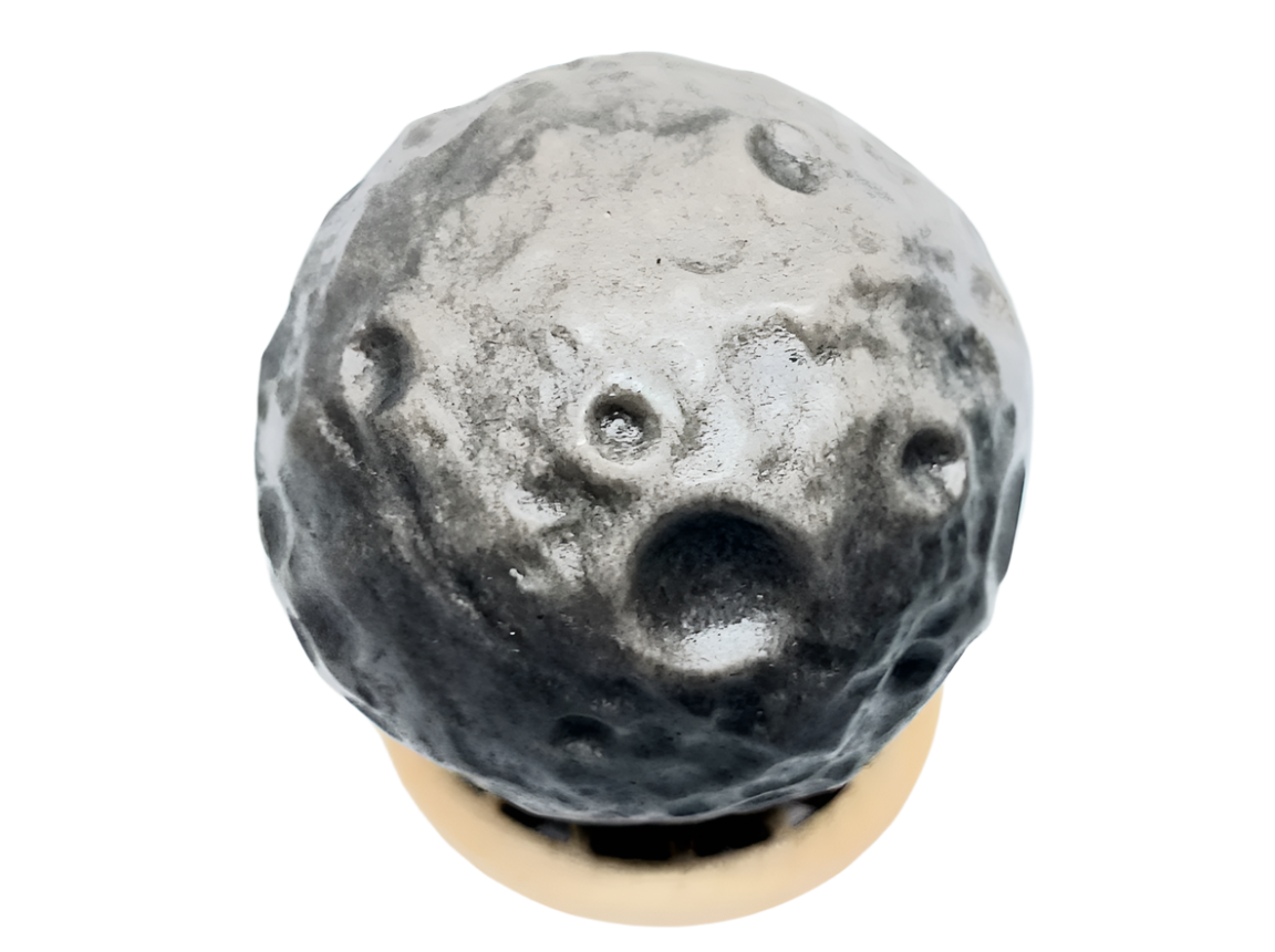 Silver Obsidian Moon Carving