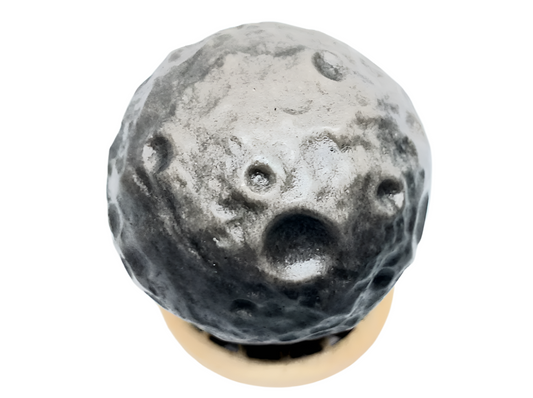 Silver Obsidian Moon Carving