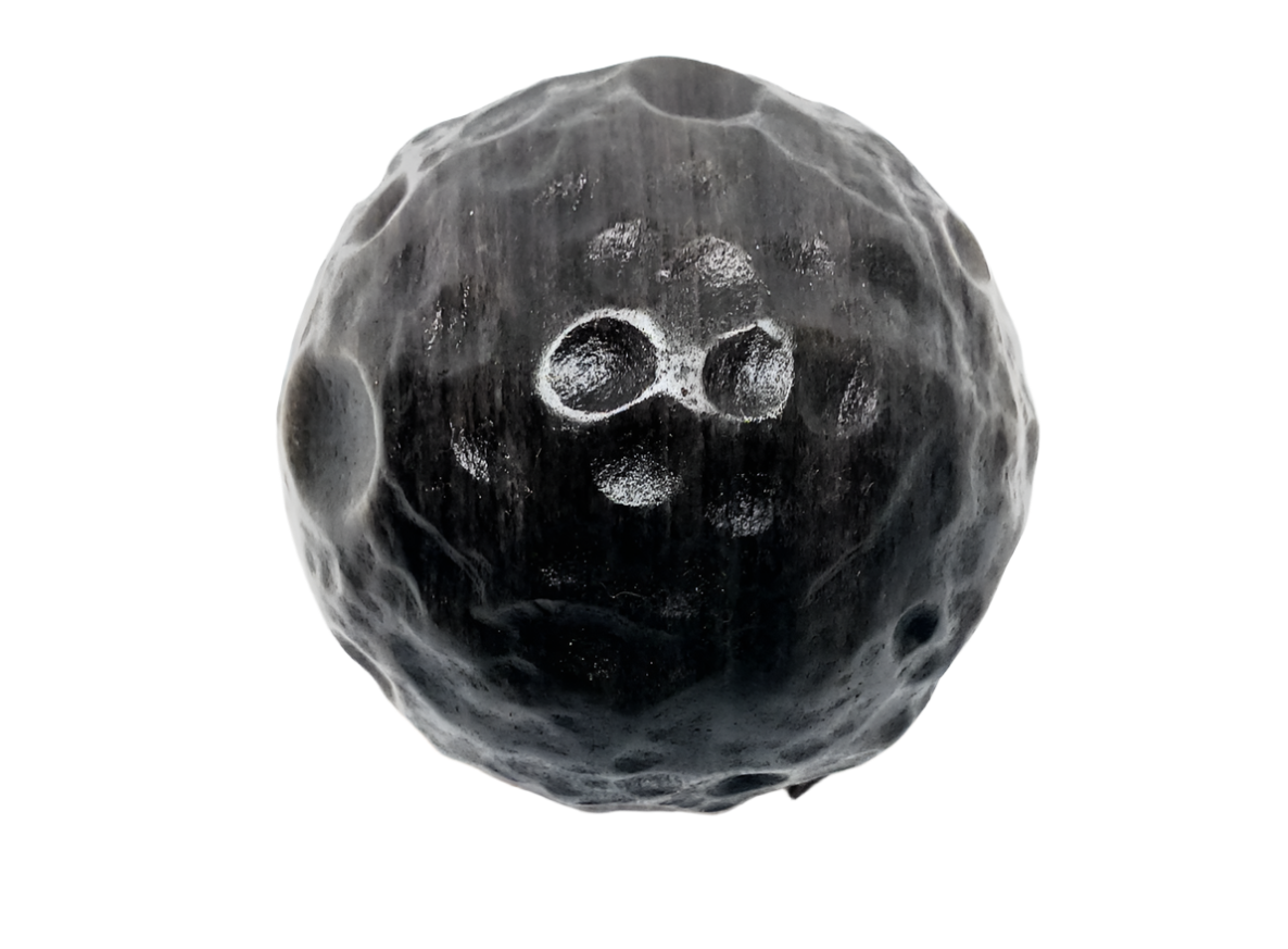 Silver Obsidian Moon Carving
