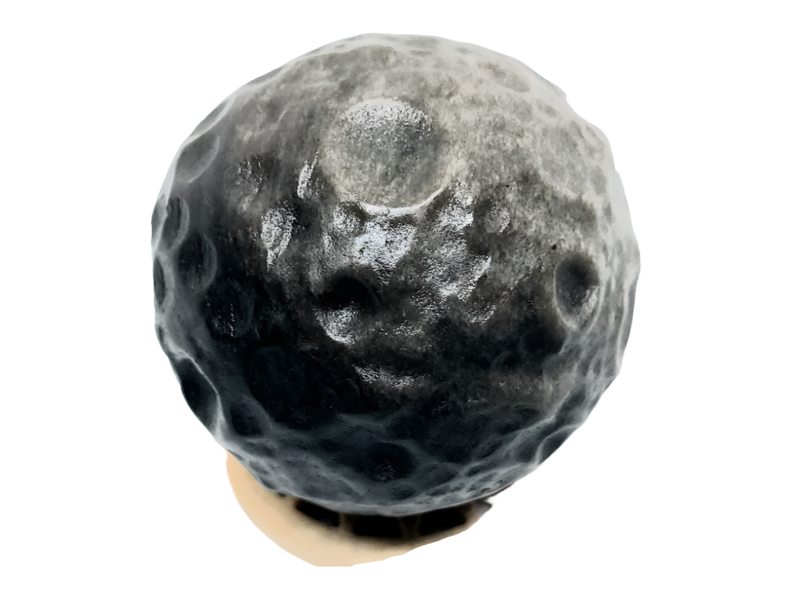 Silver Obsidian Moon Carving
