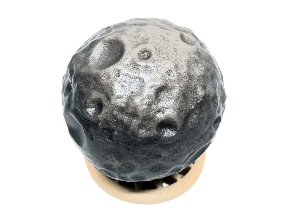 Silver Obsidian Moon Carving