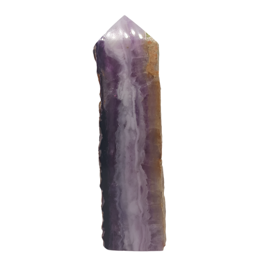 117G Banding Watermelon Fluorite Crystal Tower