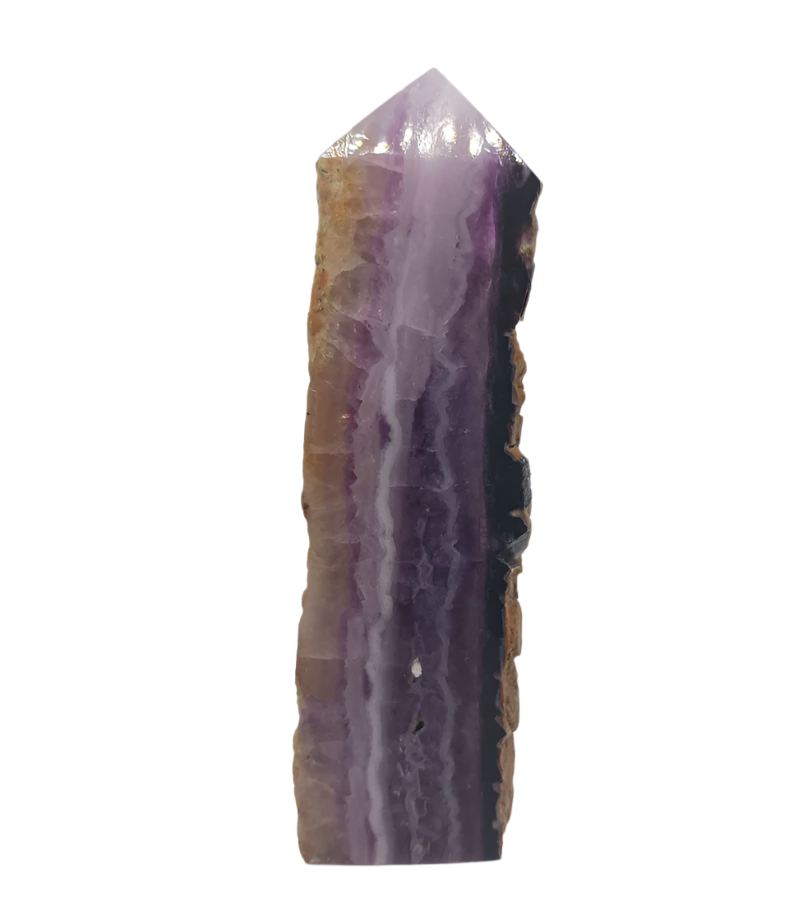 117G Banding Watermelon Fluorite Crystal Tower