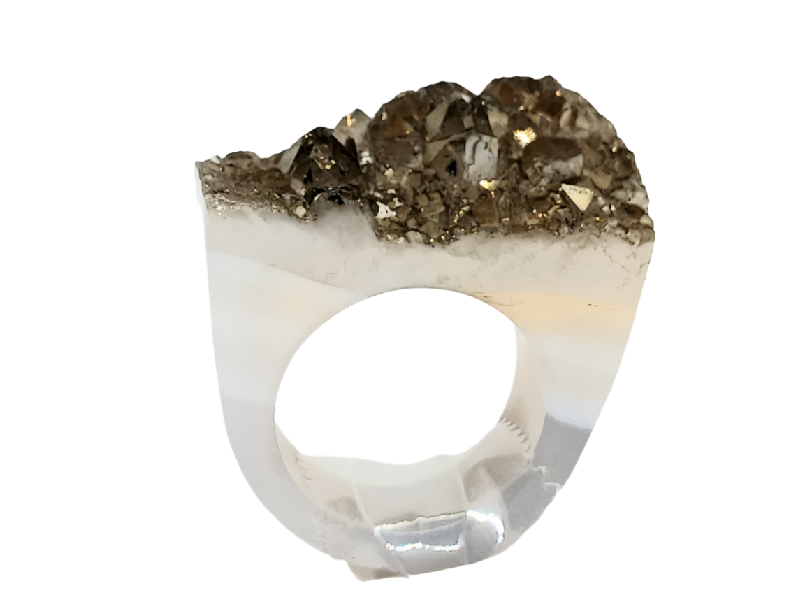 Agate Crystal Ring