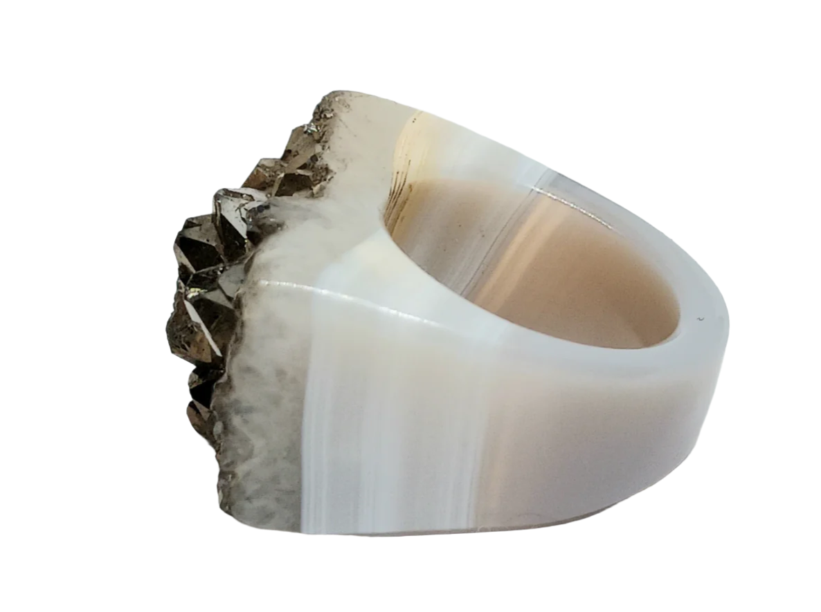 Agate Crystal Ring
