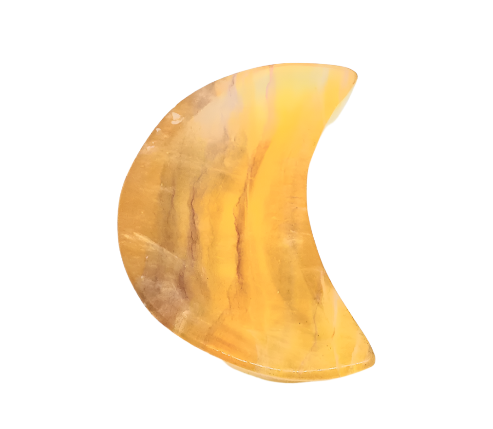 Yellow Fluorite Crystal Moon Bowl