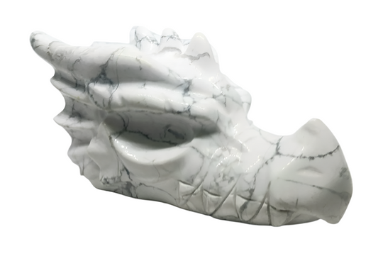 546G Howlite Crystal Dragon Head