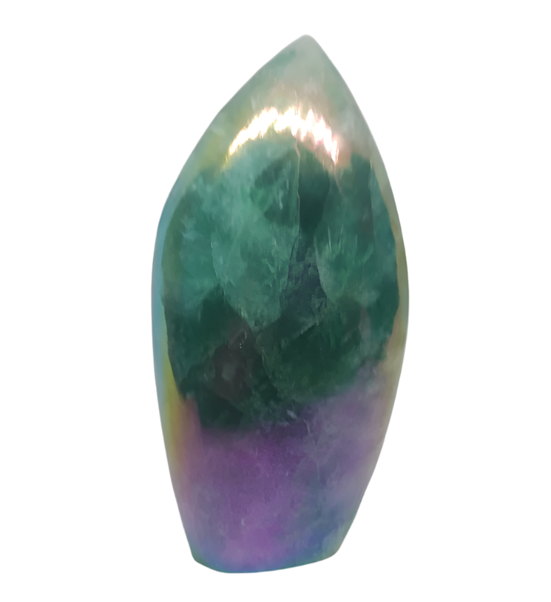 522G Aura Fluorite Crystal Teardrop Point