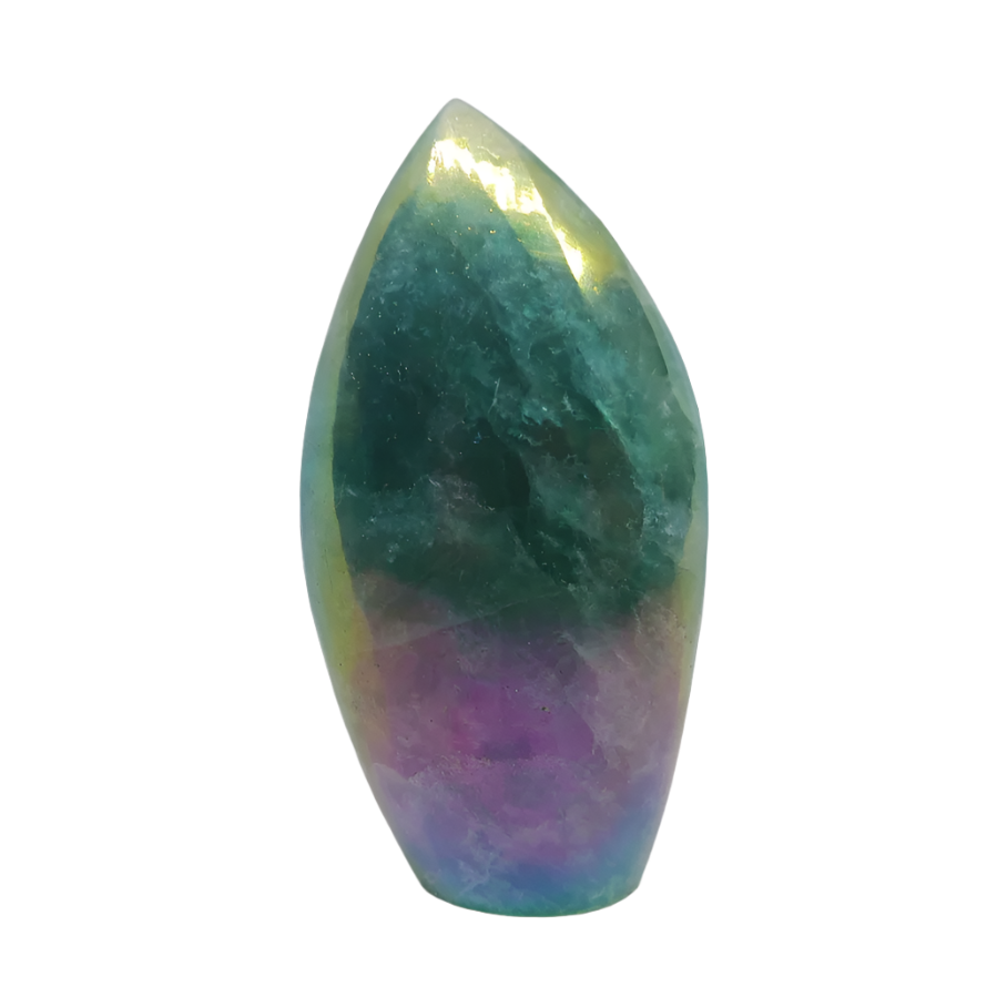 522G Aura Fluorite Crystal Teardrop Point