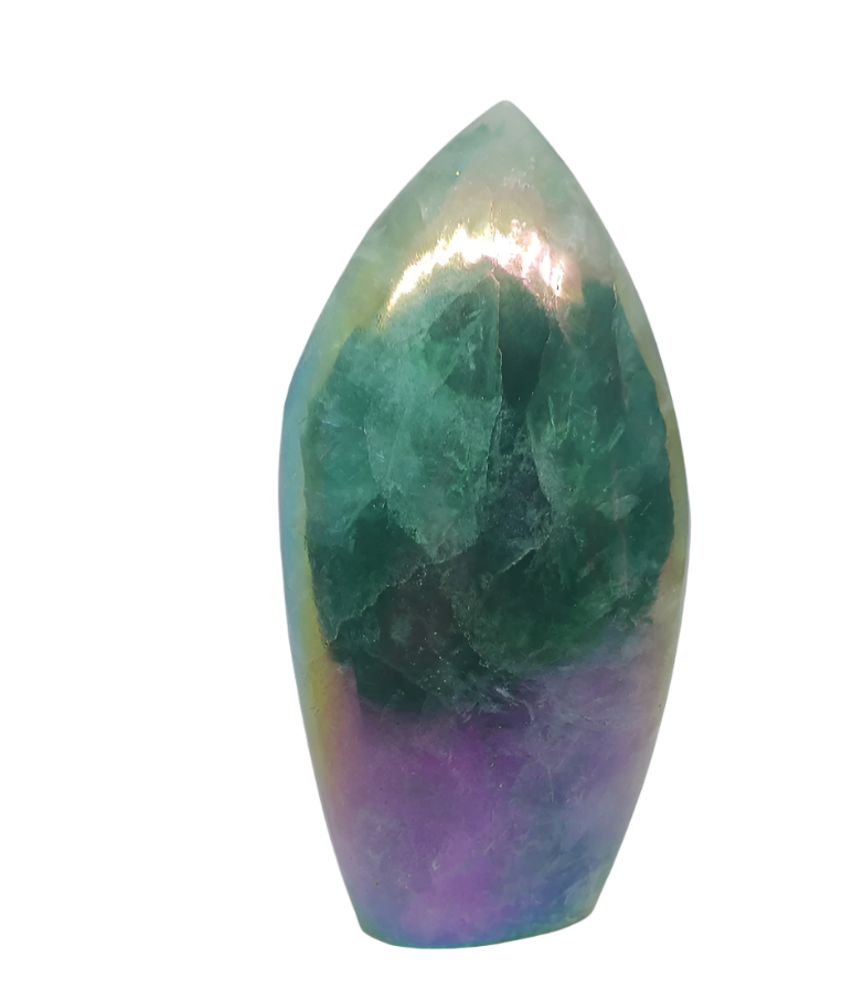 522G Aura Fluorite Crystal Teardrop Point