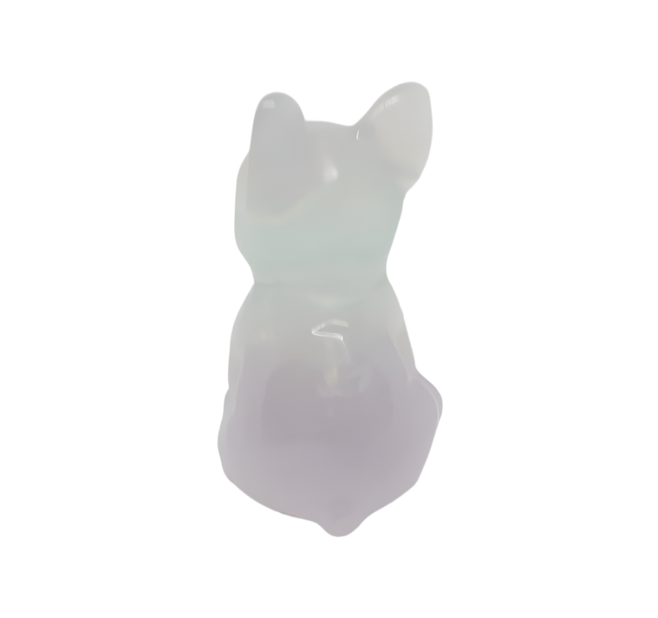 Fluorite Crystal French Bulldog Carving