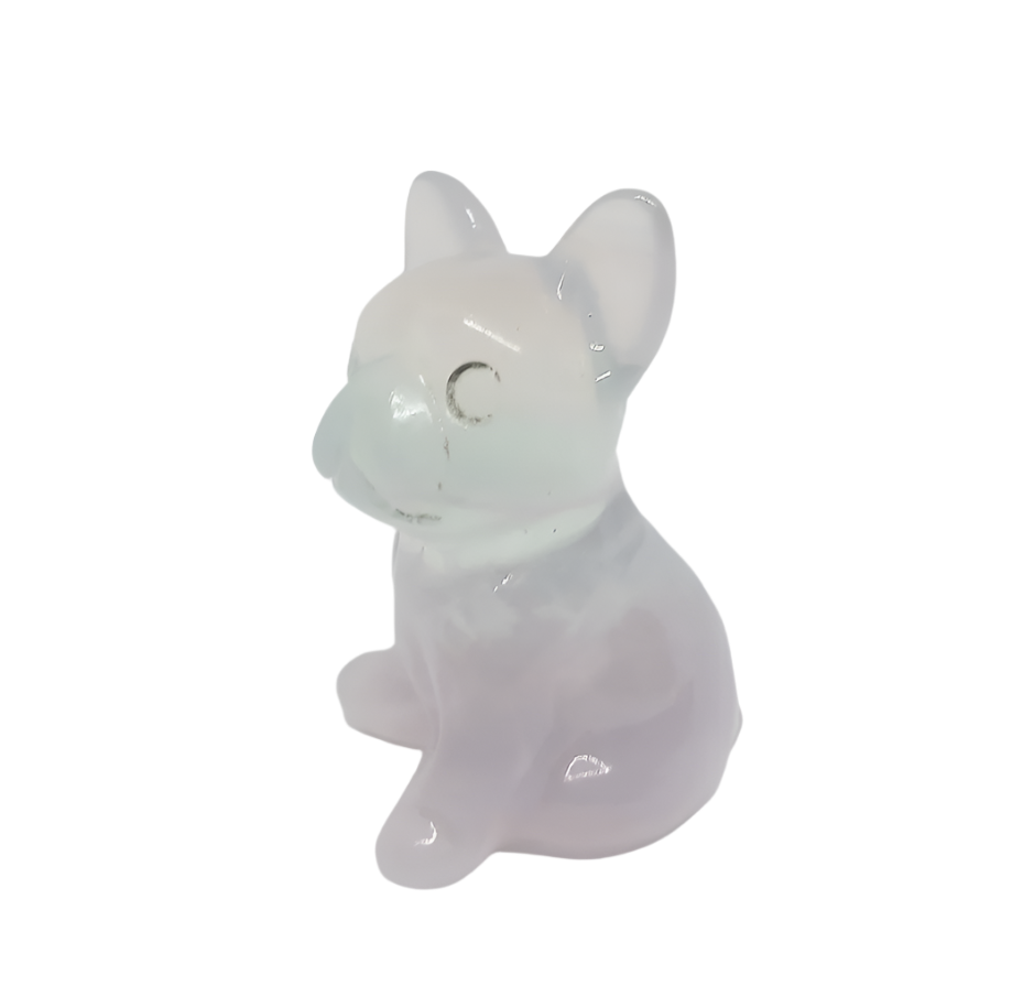 Fluorite Crystal French Bulldog Carving