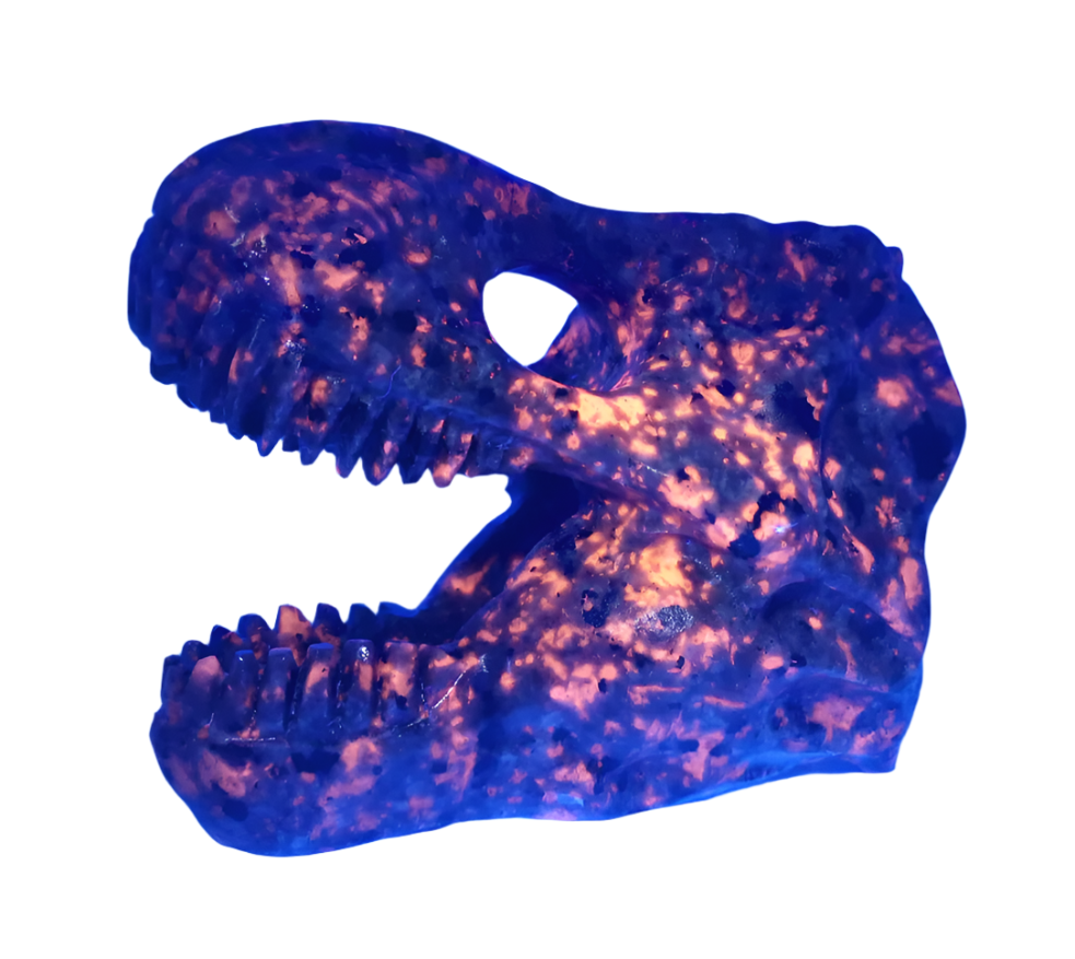 350G Yooperlite Crystal Dinosaur Skull