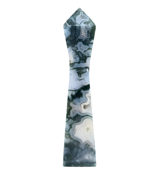 107G Moss Agate Crystal Tower