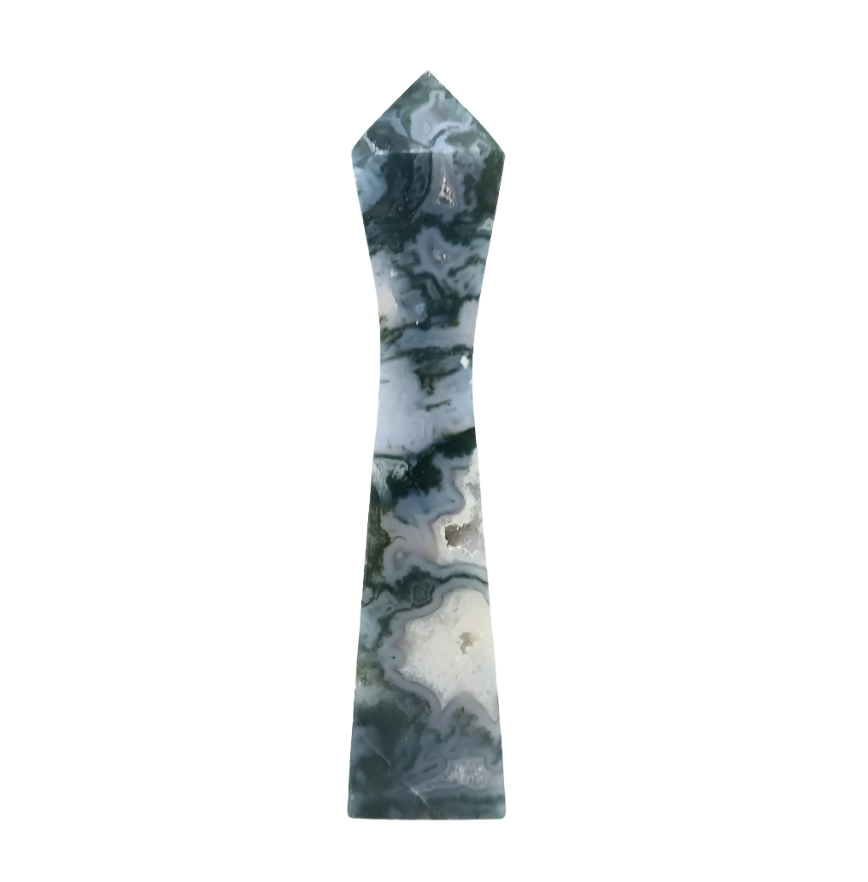 107G Moss Agate Crystal Tower