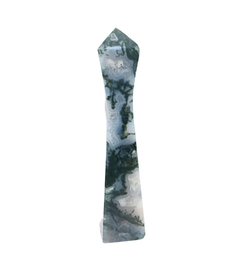 107G Moss Agate Crystal Tower