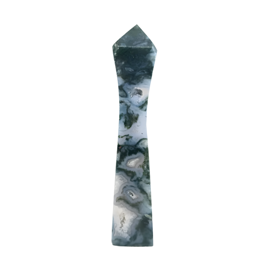 107G Moss Agate Crystal Tower