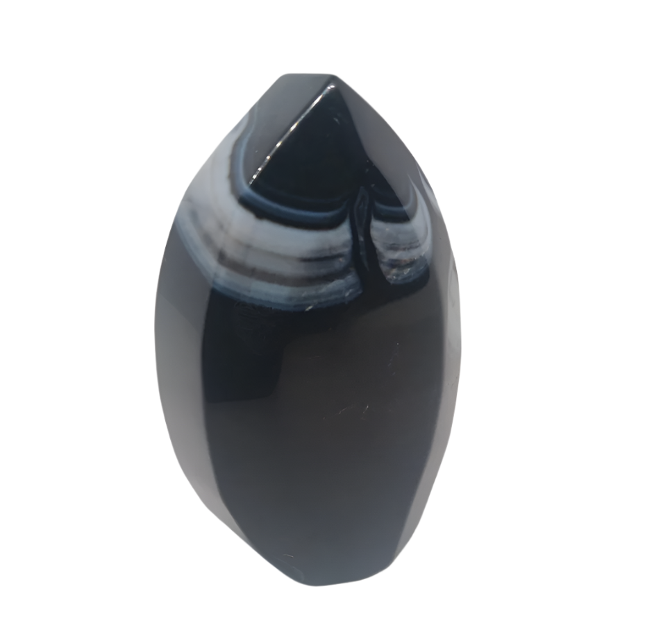 119G Black Banded Agate Teardrop Point