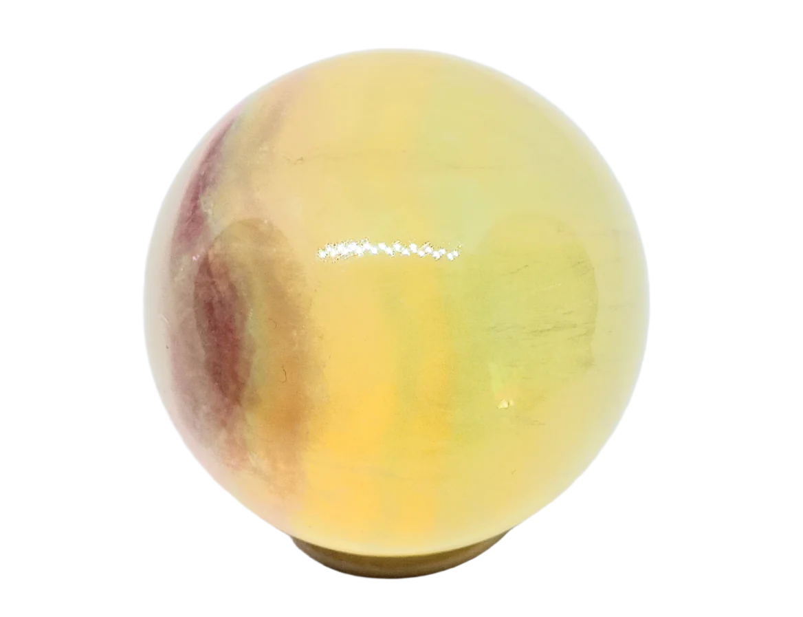 249G Yellow Fluorite Crystal Sphere