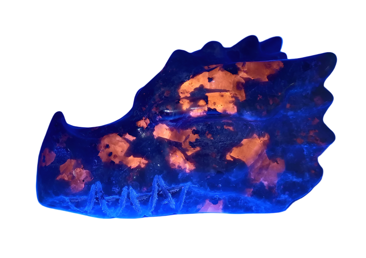 128G Yooperlite Crystal Dragon Head