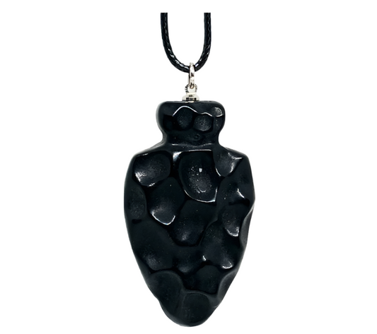 Obsidian Crystal  Fleinn Arrowhead Pendant Necklace