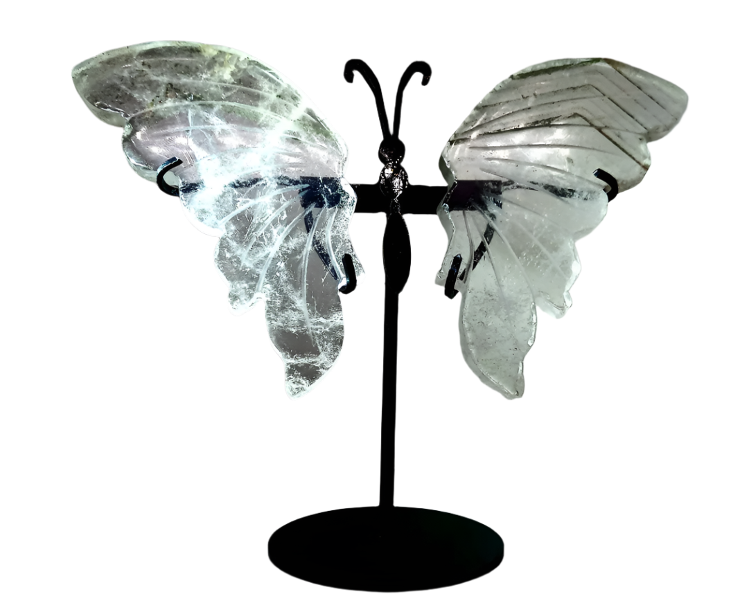 Quartz Crystal Butterfly Wings with Garden Quartz Inclusions