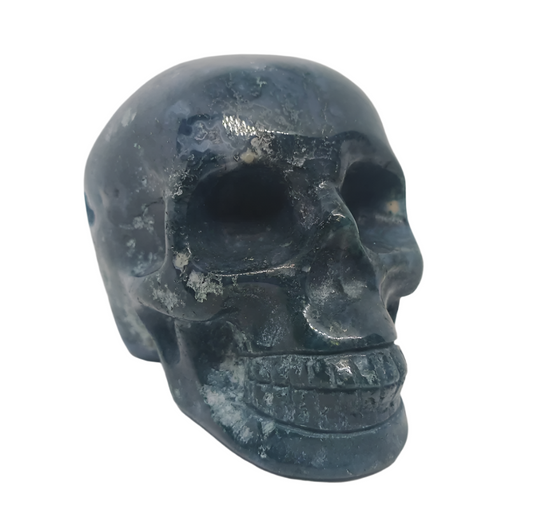 420G Moss Agate Crystal Skull