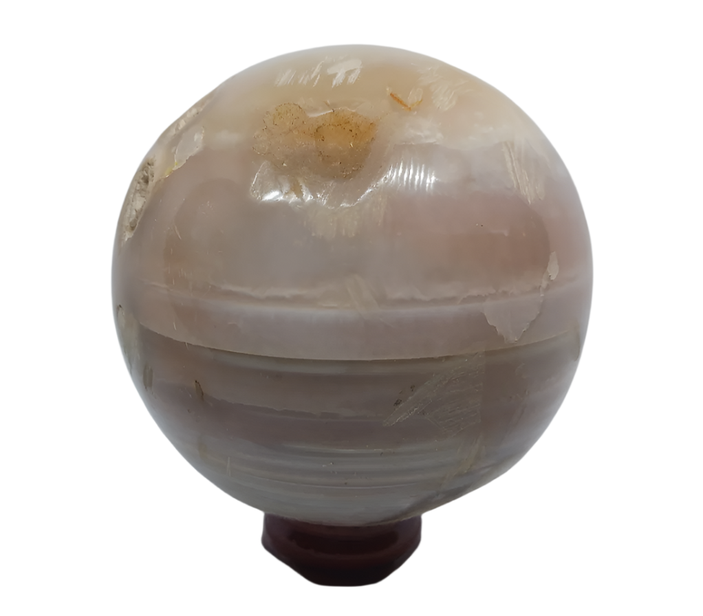 659G Cherry Flower Agate Crystal Sphere