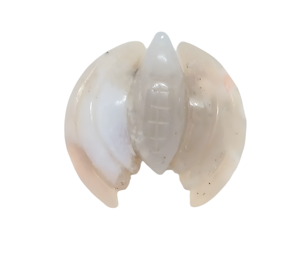 Flower Agate Crystal Bat Carving