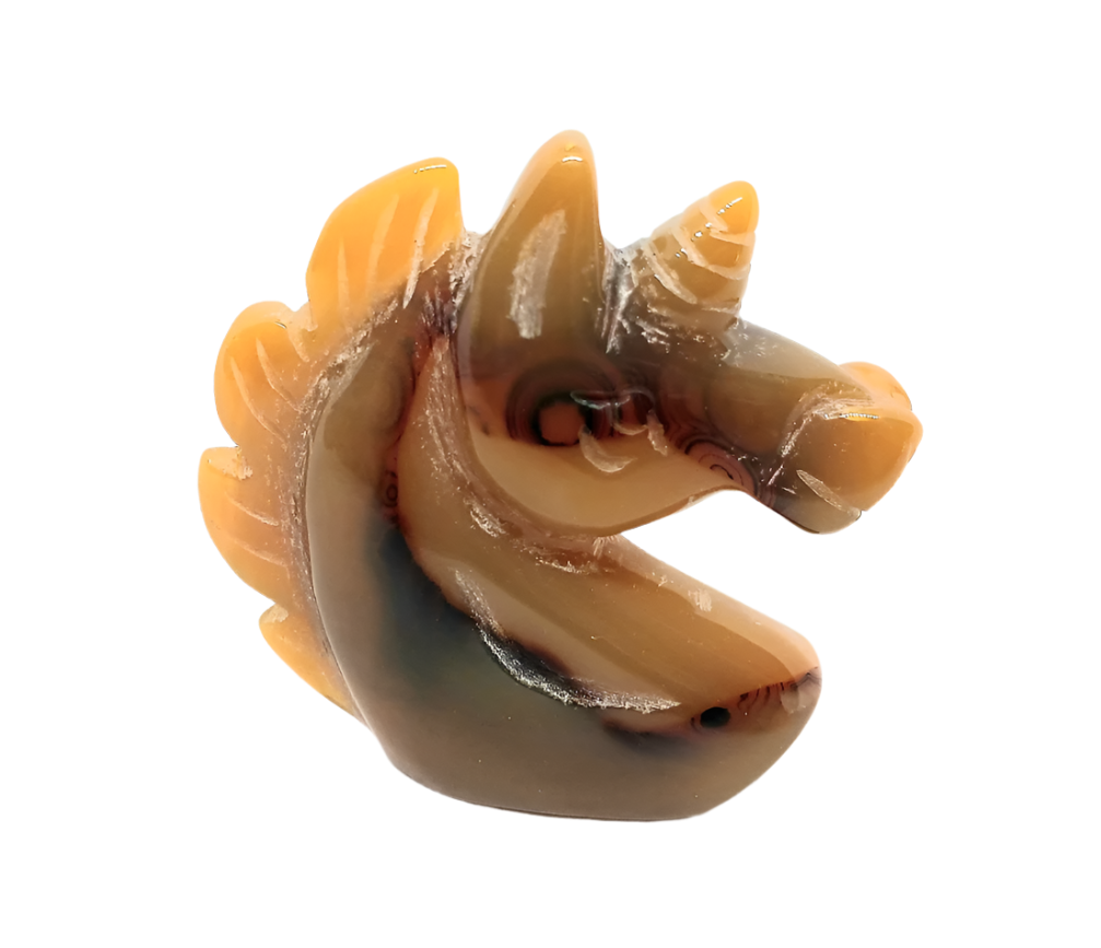 Druzy Agate Unicorn Carving