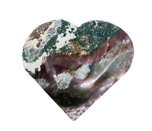 122G Colorful Ocean Jasper Crystal Heart