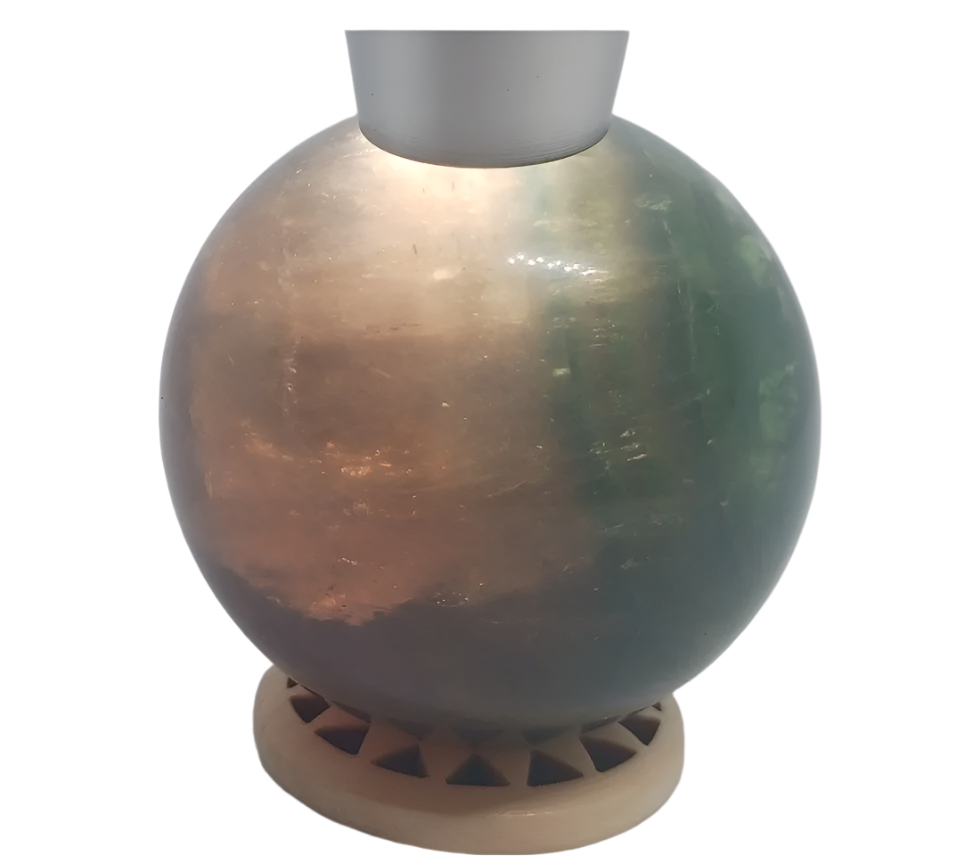 215G Colorful Fluorite Crystal with Mica Sphere