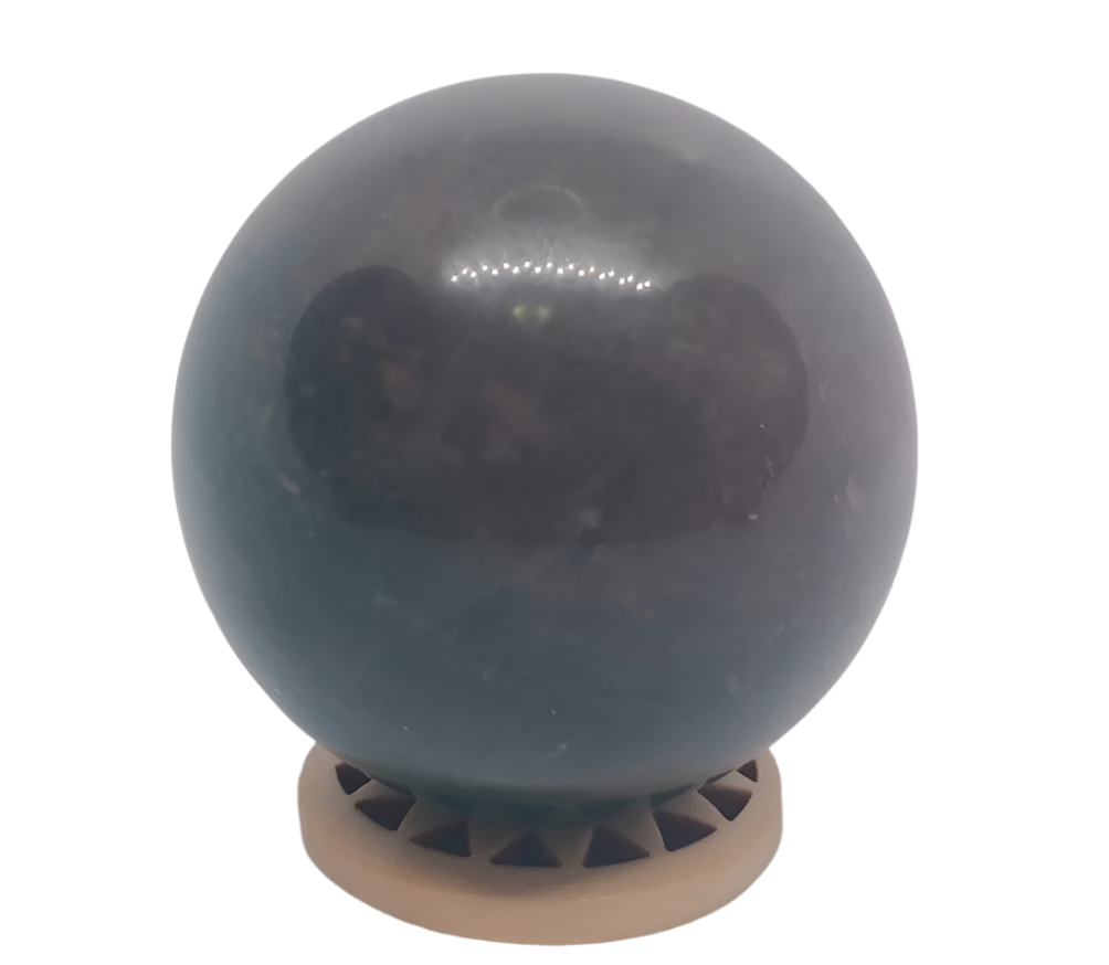 215G Colorful Fluorite Crystal with Mica Sphere