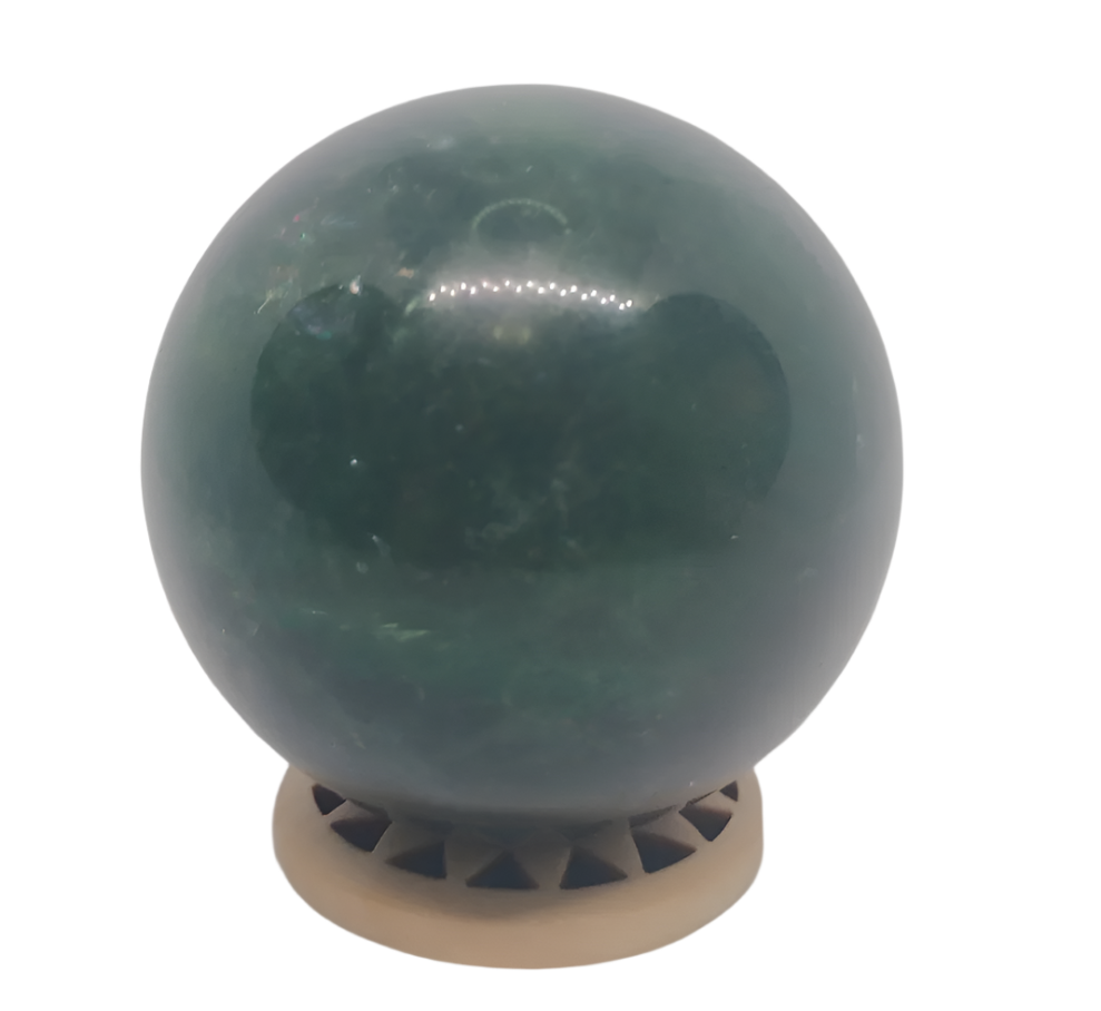 215G Colorful Fluorite Crystal with Mica Sphere