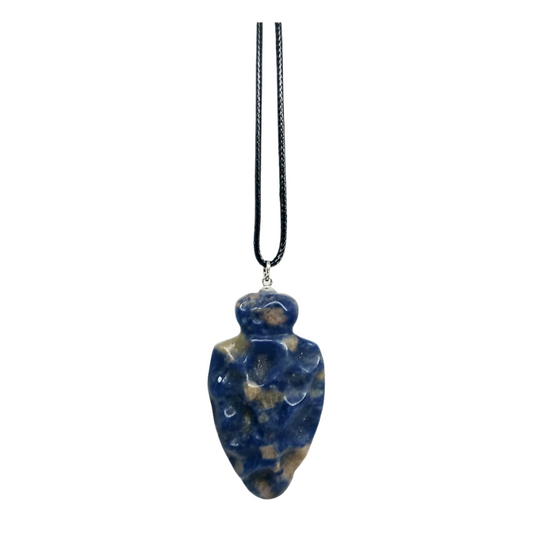 Sodalite Crystal  Fleinn Arrowhead Pendant Necklace