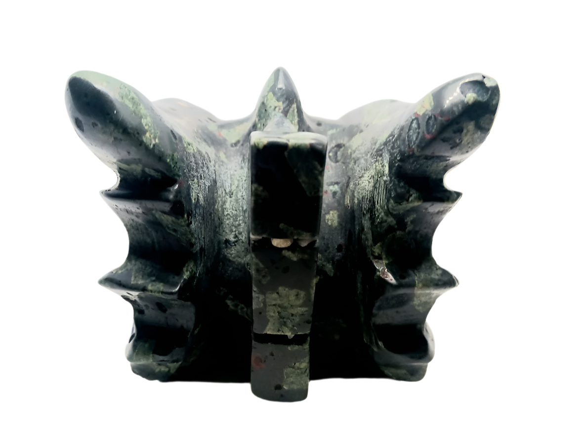 2.4lbs Green Porphyry Stone Dragon Head