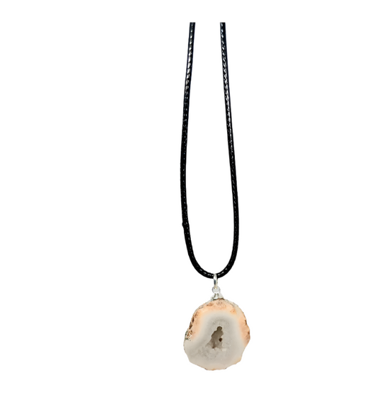 Raw Agate Crystal Pendant Necklace