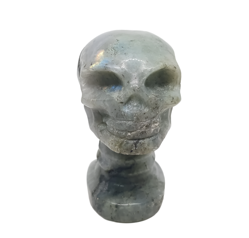 Labradorite Crystal Skull Carving