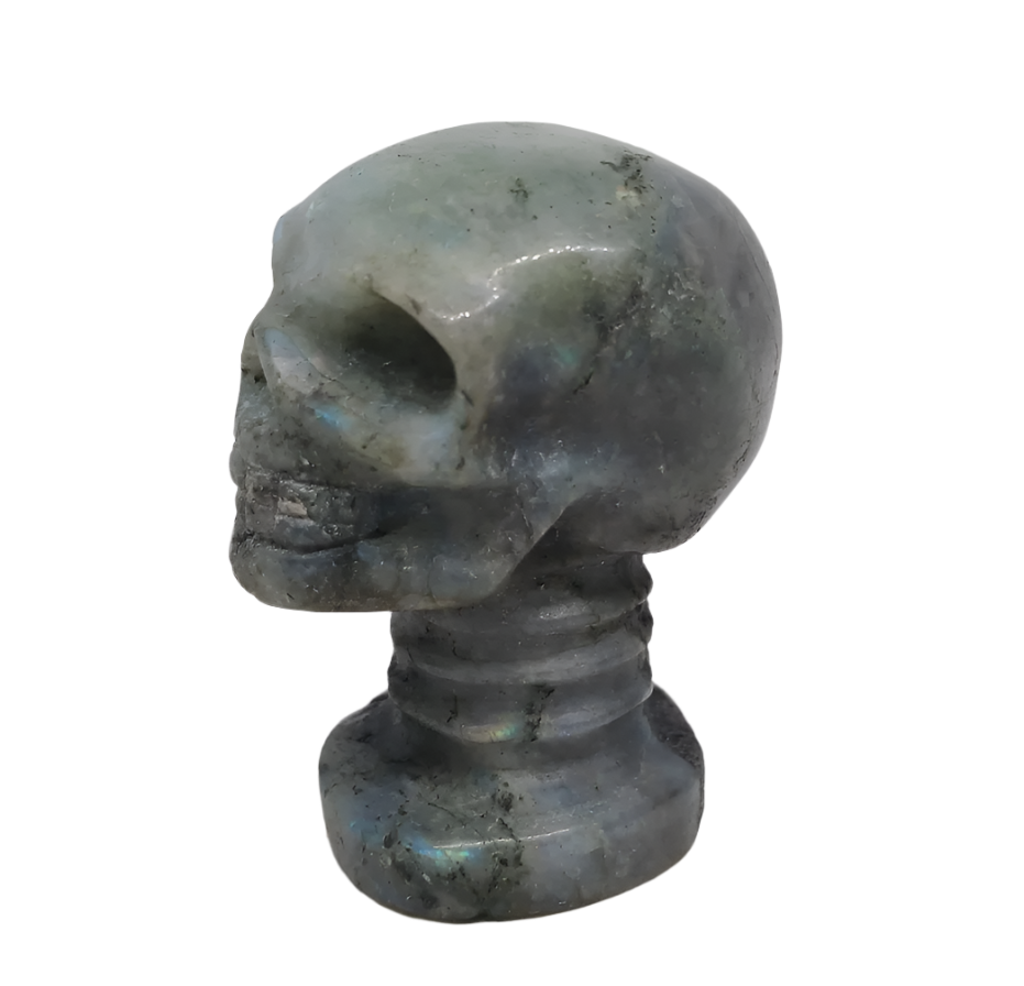 Labradorite Crystal Skull Carving