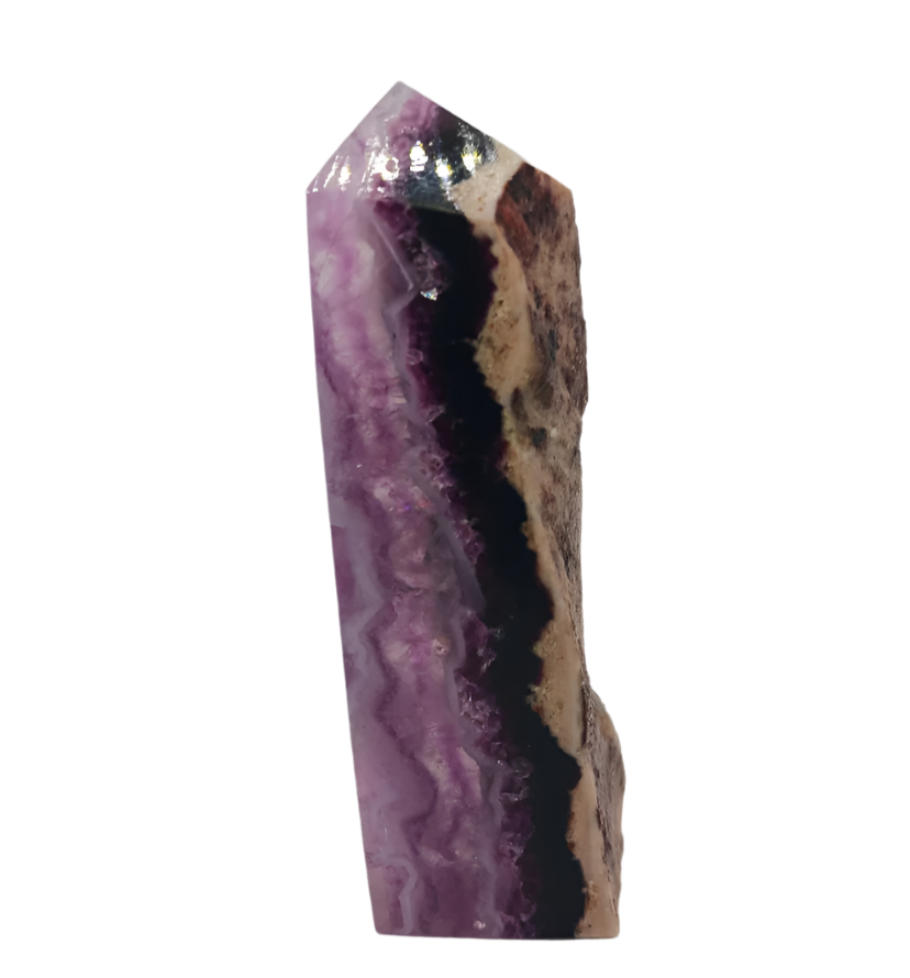 58G Banding Watermelon Fluorite Crystal Tower