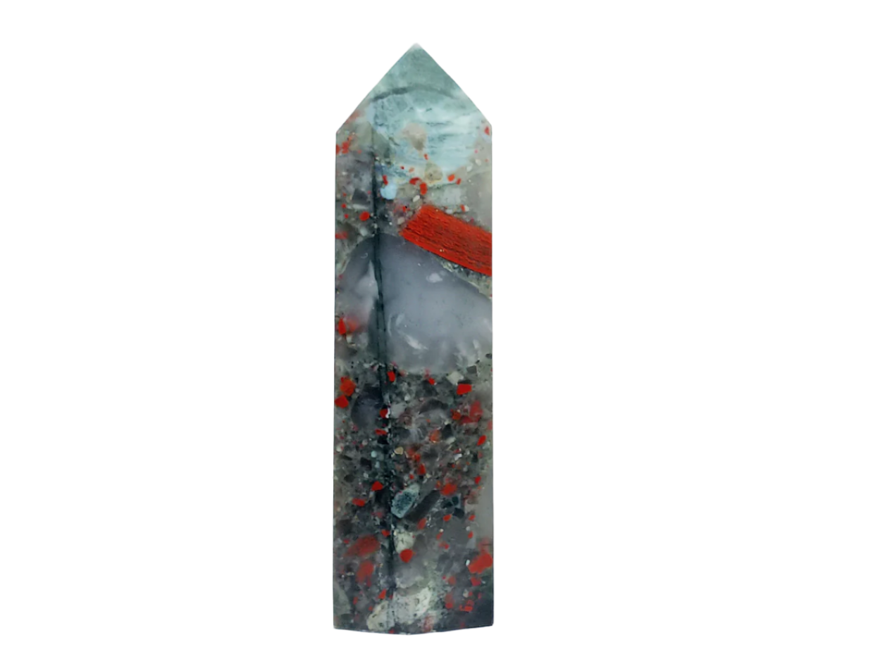 439G African Bloodstone Crystal Tower