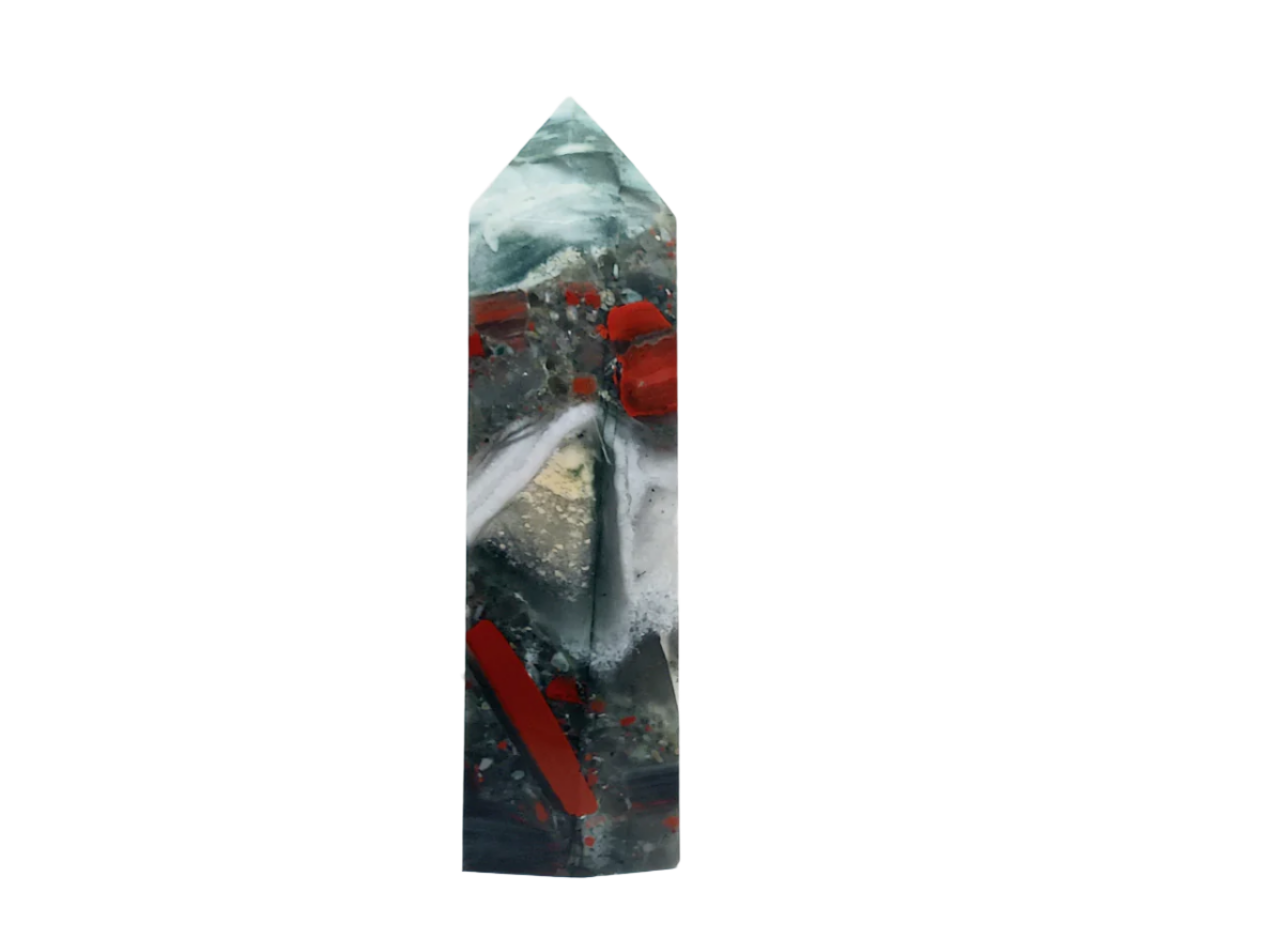 439G African Bloodstone Crystal Tower