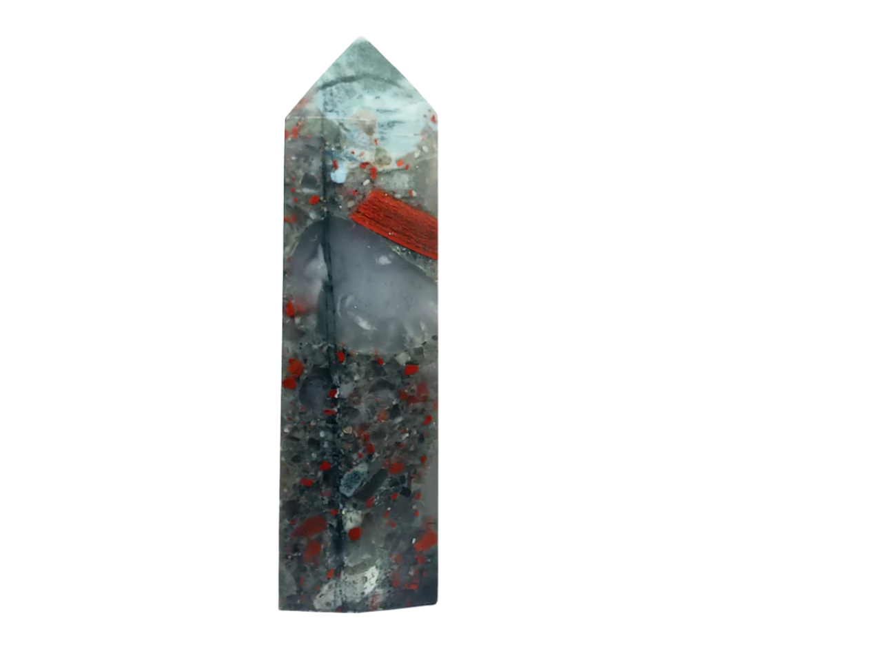 439G African Bloodstone Crystal Tower