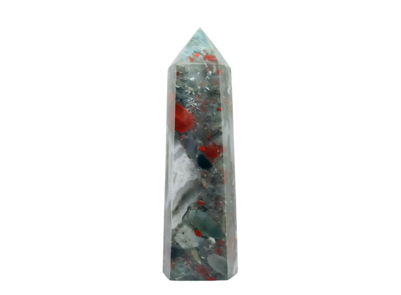439G African Bloodstone Crystal Tower