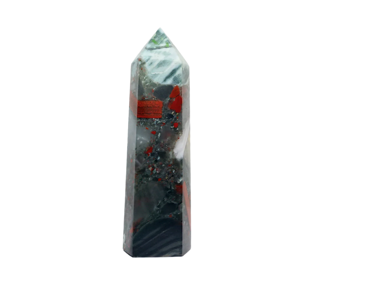 439G African Bloodstone Crystal Tower